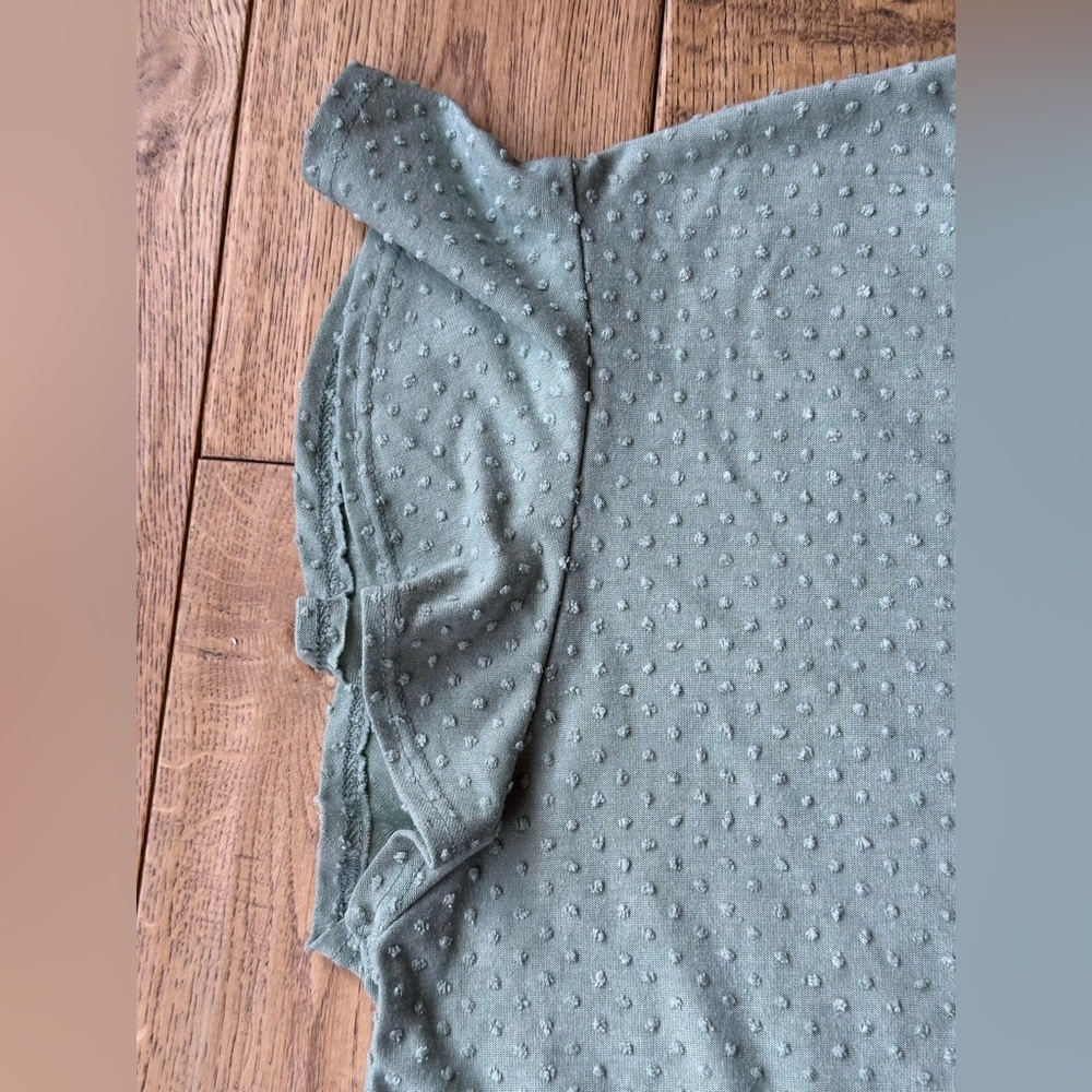 Veveret Sage Green Swiss Dot Tiered Ruffle Dress size 2XL - Picture 6 of 9